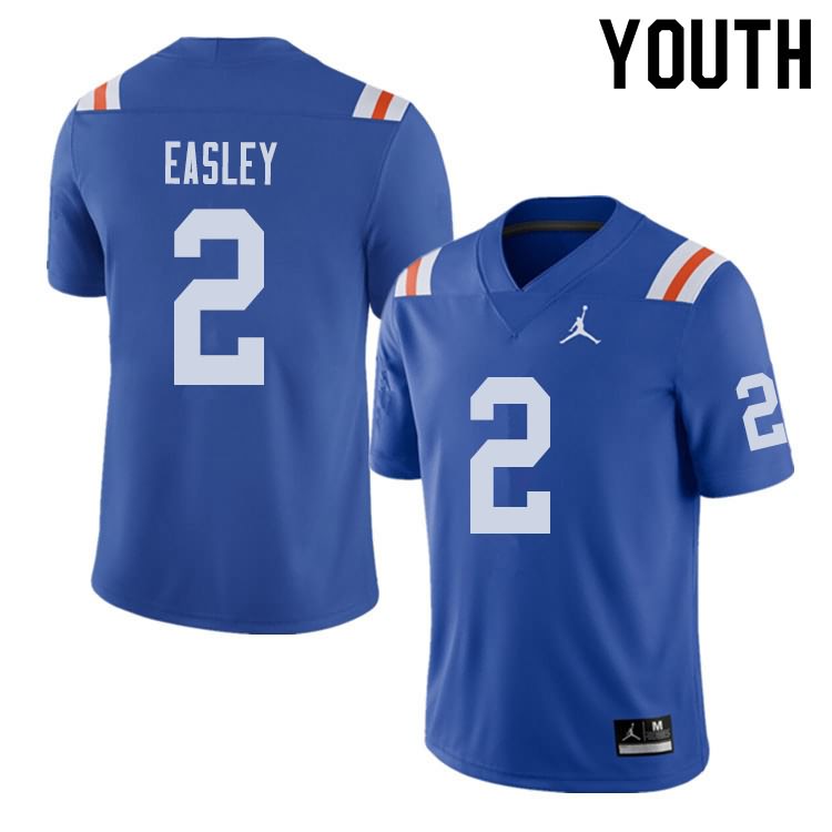 Youth NCAA Florida Gators Dominique Easley #2 Stitched Authentic Alternate Jordan Brand Royal Throwback College Football Jersey TJA2065KT